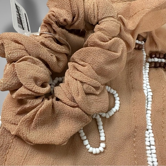 Free People Riley Pony Scarf Western Bohemian Beaded Chain Fringe Hair Tie NWT - Picture 10 of 15